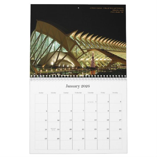 Stadsdromen van de agenda van 2009 kalender (Jan 2026)