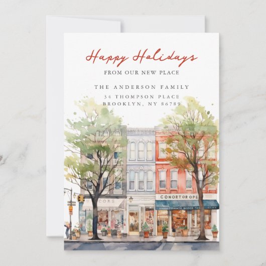 Stadse charme Kerst nieuwe adres Aankondiging (Voorkant)