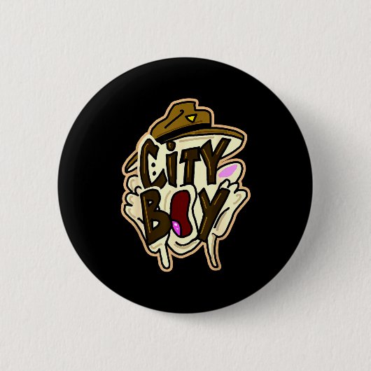 Stadse jongen meme  ronde button 5,7 cm (Voorkant)