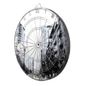 stadsfoto 's nachts dartbord (Voorkant Rechts)