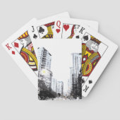 stadsfoto 's nachts speelkaarten (Achterkant)