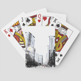 stadsfoto 's nachts speelkaarten