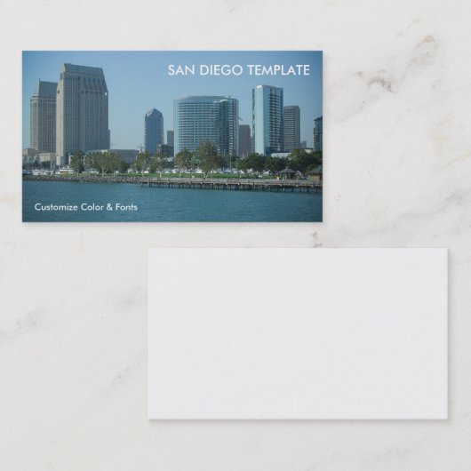 Stadsgebouwen en haven - San Diego Visitekaartje (Voorkant / Achterkant)