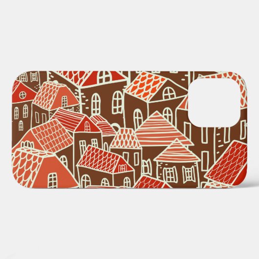  stadsgebouwen naadloos patroon Case-Mate iPhone case (Achterkant (horizontaal))