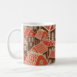  stadsgebouwen naadloos patroon koffiemok
