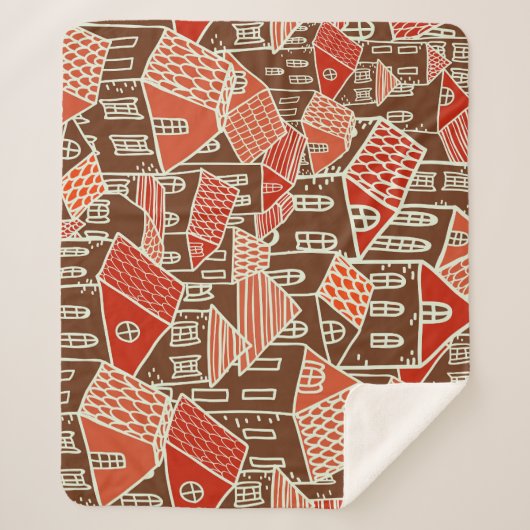  stadsgebouwen naadloos patroon sherpa deken (Voorkant)