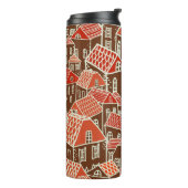  stadsgebouwen naadloos patroon thermosbeker (Gedraaid links)