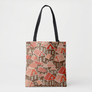 stadsgebouwen naadloos patroon tote bag