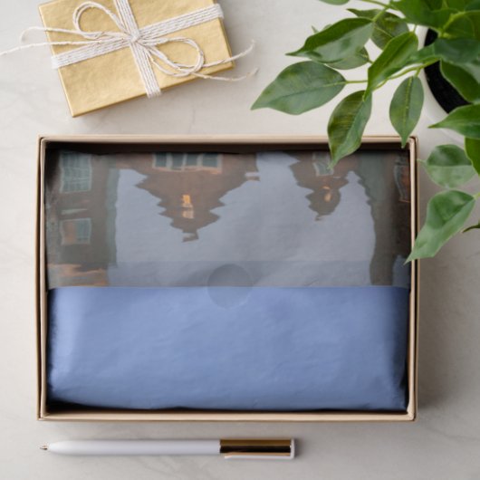 Stadsgebouwen op rivierdeklaagpapier tissuepapier (Geschenk)