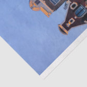 Stadsgebouwen op rivierdeklaagpapier tissuepapier (Detail)