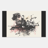 Stadsgebouwen Tekenende Stickers (Voorkant)