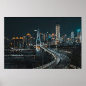 STADSGEBOUWEN TIJDENS DE NACHT POSTER (Voorkant)