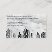 Stadsgebouwen | wit marmer goud visitekaartje (Achterkant)