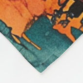 Stadsgezicht bij zonsondergang - Levendige stadsku Fleece Deken (Hoek)