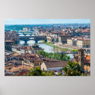 Stadsgezicht Florence - Ponte Vecchio over de rivi Poster