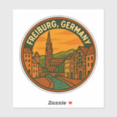 Stadsgezicht Freiburg Duitsland Sticker (Vel)