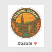 Stadsgezicht Freiburg Duitsland Sticker (Vel)
