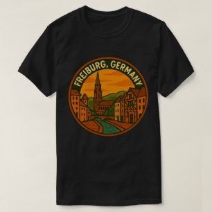 Stadsgezicht Freiburg Duitsland T-shirt