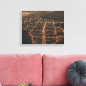 stadsgezicht in de nacht canvas afdruk (Insitu (Woonkamer))