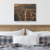 stadsgezicht in de nacht canvas afdruk (Insitu (Slaapkamer))