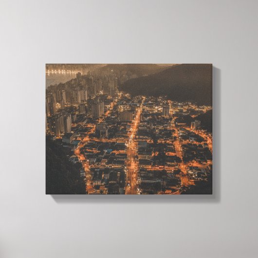 stadsgezicht in de nacht canvas afdruk (Voorkant)