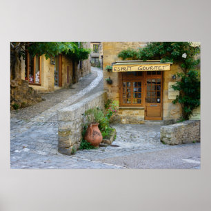 Stadsgezicht in Dordogne, Frankrijk poster