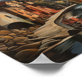 Stadsgezicht in warme tinten poster (Hoek)