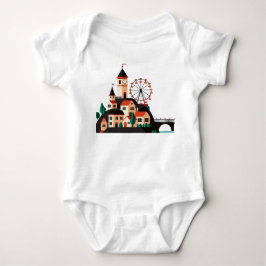Stadsgezicht met reuzenrad Baby Body Romper