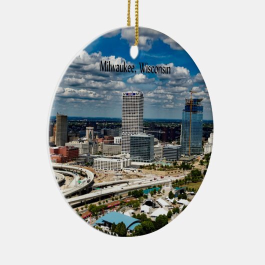 Stadsgezicht Milwaukee, Wisconsin Keramisch Ornament (Rechts)