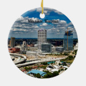 Stadsgezicht Milwaukee, Wisconsin Keramisch Ornament (Achterkant)