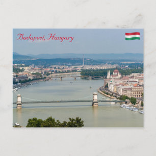 Stadsgezicht op de Donau in Boedapest - Hongarije Briefkaart