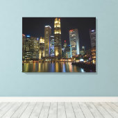 Stadsgezicht opgerekt canvasprint canvas afdruk (Insitu (Houten vloer))