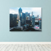 Stadsgezicht opgerekt canvasprint canvas afdruk (Insitu (Houten vloer))
