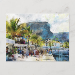 Stadsgezicht Puerto de Morgan bij Gran Canaria. Sc Briefkaart