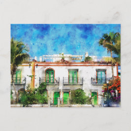 Stadsgezicht Puerto de Morgan bij Gran Canaria. Sc Briefkaart