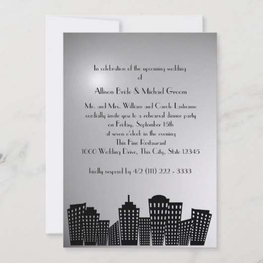 Stadsgezicht repetitie diner kaart (Voorkant)