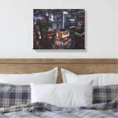 stadsgezicht 's nachts canvas afdruk (Insitu (Slaapkamer))