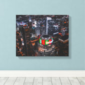 stadsgezicht 's nachts canvas afdruk (Insitu (Houten vloer))
