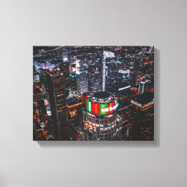 stadsgezicht 's nachts canvas afdruk