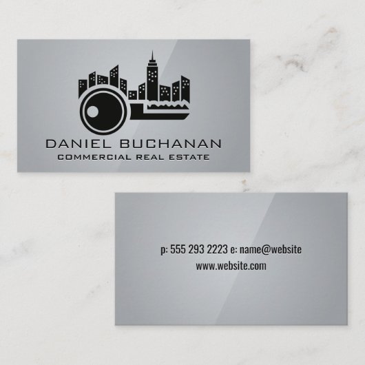 Stadsgezicht Silhouette | Sleutellogo | Onroerend  Visitekaartje (Voorkant / Achterkant)