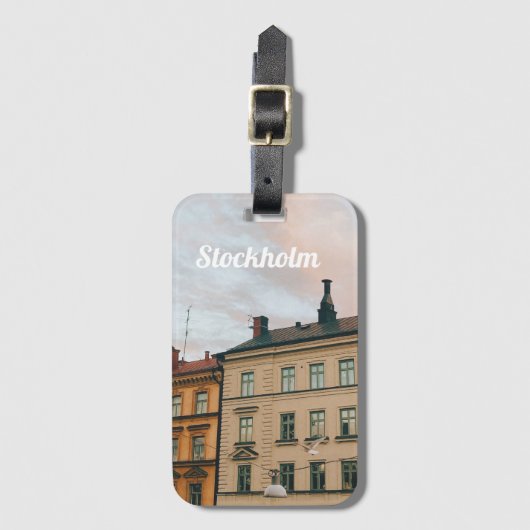 Stadsgezicht Stockholm Södermalm Bagagelabel (Voorkant (verticaal))