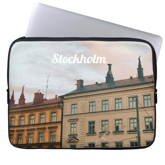 Stadsgezicht Stockholm Södermalm Laptop Sleeve (Voorkant)