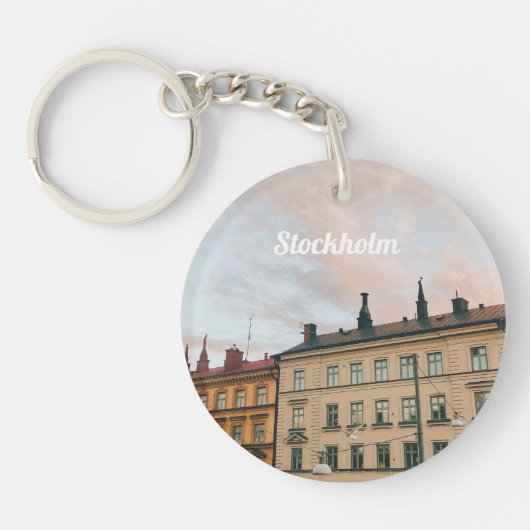 Stadsgezicht Stockholm Södermalm Sleutelhanger (Voorkant)