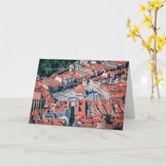 Stadsgezicht van Brașov, Roemenië, Kaart (Gele Bloem)