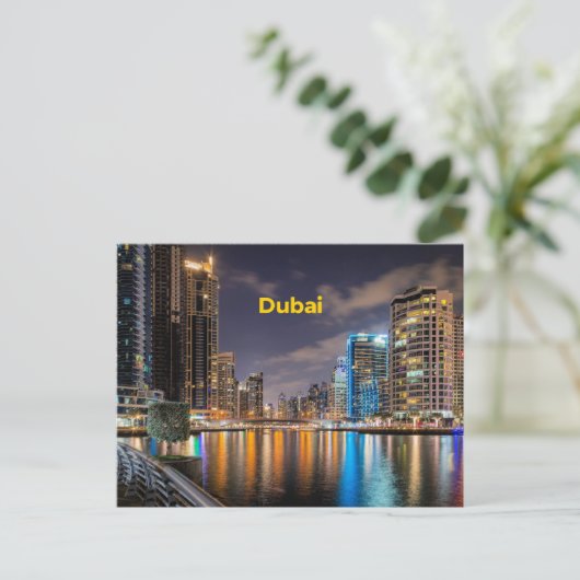 Stadsgezicht van Dubai Briefkaart (Staand voorkant)