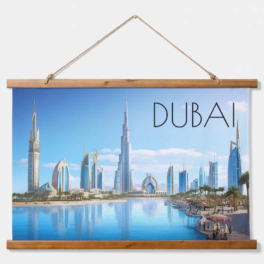 Stadsgezicht van Dubai Hangend Wandkleed (Voorkant)