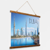 Stadsgezicht van Dubai Hangend Wandkleed (Gebogen)