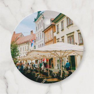 stadsgezicht van Ljubljana Bedankjes Labels