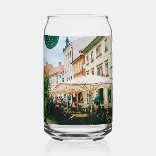 stadsgezicht van Ljubljana Blikvorm Glas (Achterkant)
