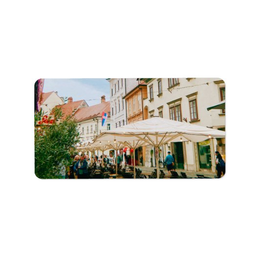 stadsgezicht van Ljubljana Etiket (Voorkant)